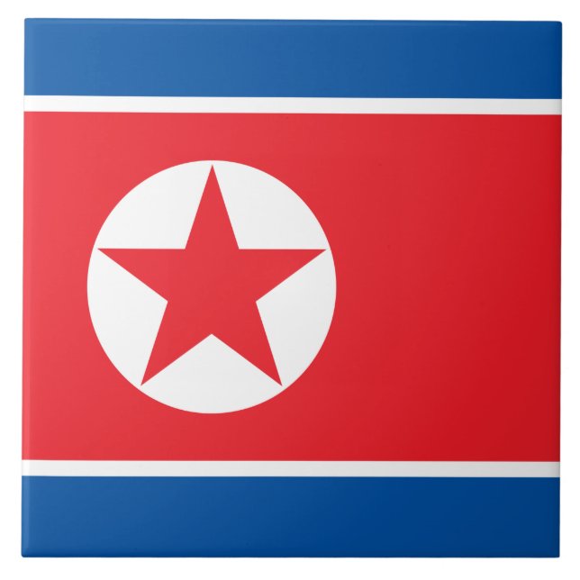 Azulejo Bandera de Corea del Norte (RPDC) (Frente)