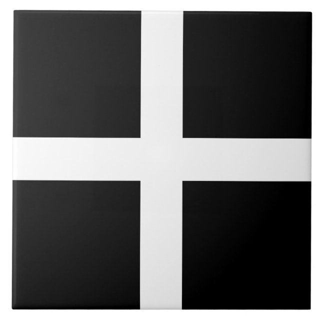 Azulejo Bandera de Cornualles (Cornwall) (condado de Ingla (Frente)
