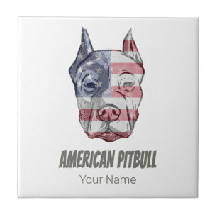 Azulejo Bandera de cosecha estadounidense Pitbull Terrier 