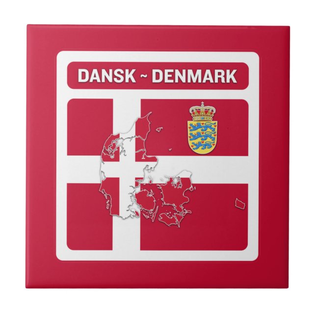 Azulejo Bandera de Dansk Dinamarca (Frente)