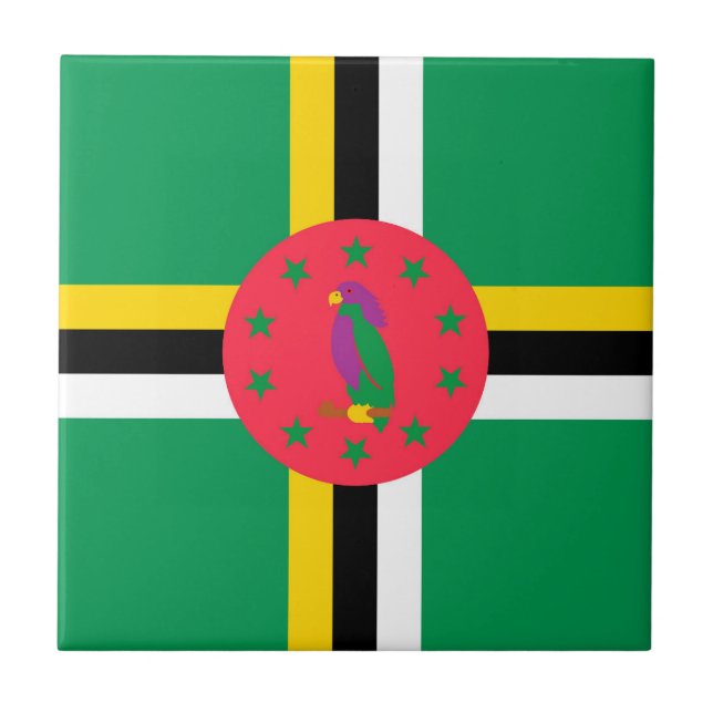 Azulejo Bandera de Dominica (Frente)