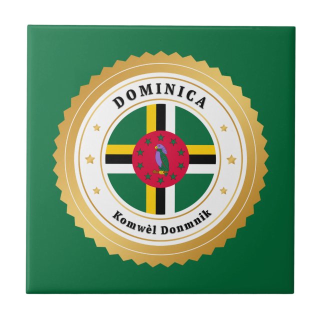 Azulejo Bandera de Dominica (Frente)