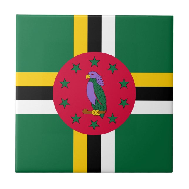 Azulejo Bandera de Dominica (Frente)