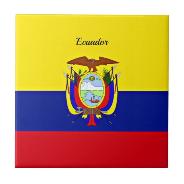 Azulejo Bandera de Ecuador (Frente)