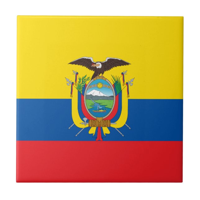 Azulejo Bandera de Ecuador (Frente)