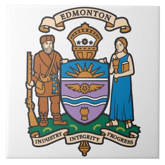 Azulejo Bandera de Edmonton (Alberta, Canadá) (Frente)