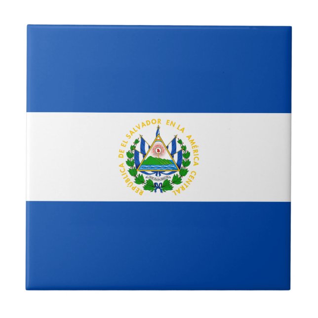 Azulejo Bandera de El Salvador (Frente)