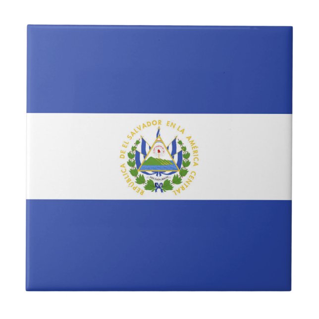 Azulejo Bandera de El Salvador (Frente)