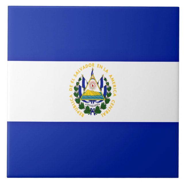 Azulejo Bandera de El Salvador (Frente)