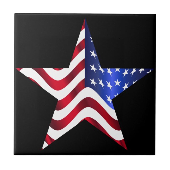 Azulejo Bandera De Estados Unidos Pequeña (4.25" x 4.25")  (Frente)