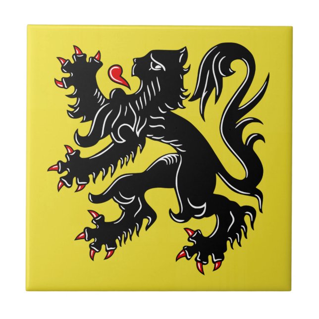 Azulejo Bandera de Flandes (Bélgica) (Frente)
