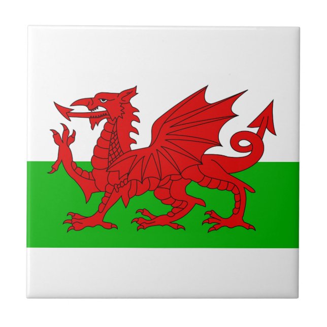 Azulejo Bandera de Gales / Gales - Imagen de alta calidad  (Frente)
