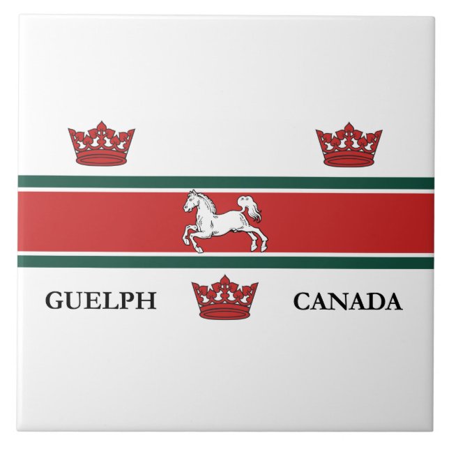 Azulejo Bandera de Guelph (Ontario, Canadá) (Frente)