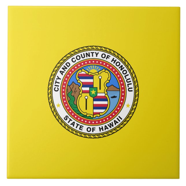 Azulejo Bandera de Honolulu (Hawái) (Frente)