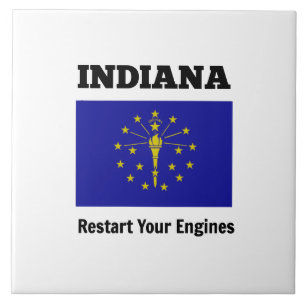 Azulejo Bandera de Indiana, Reinicie Sus Motores