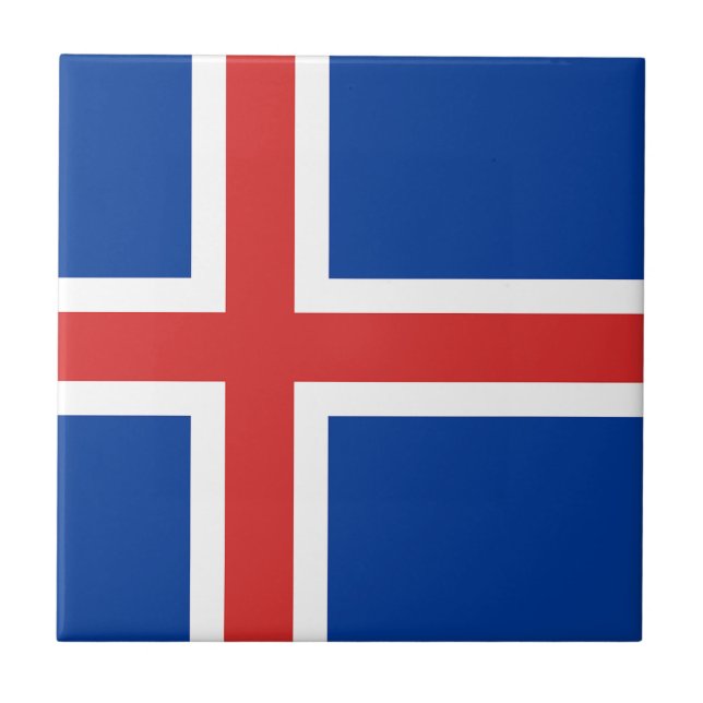 Azulejo Bandera de Islandia Tile cerámico (Frente)