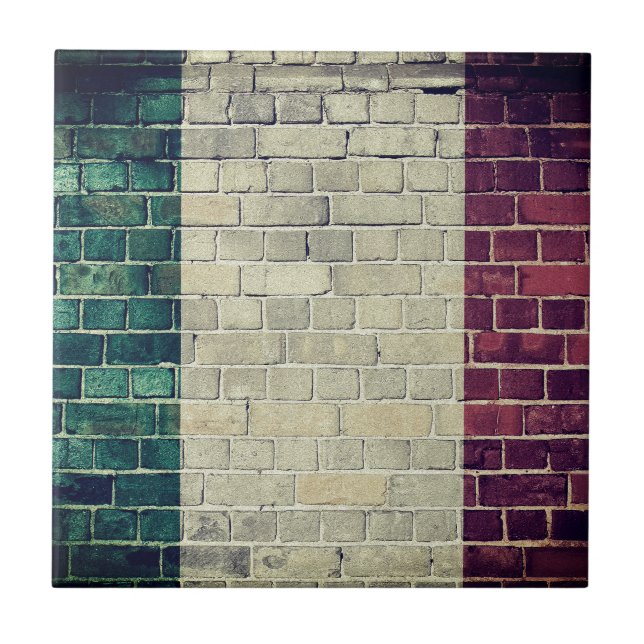 Azulejo Bandera de Italia del vintage (Frente)