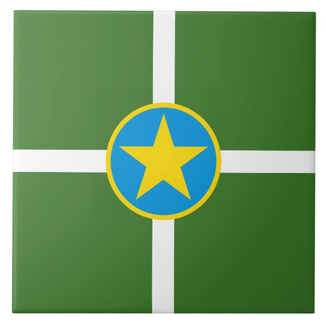 Azulejo Bandera de Jackson (Misisipi) (Frente)