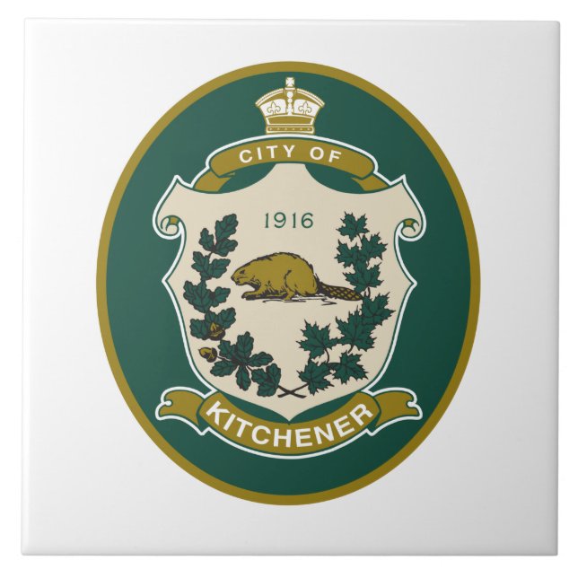 Azulejo Bandera de Kitchener (Ontario, Canadá) (Frente)