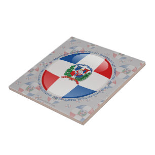 Azulejo Bandera de la burbuja de la República Dominicana