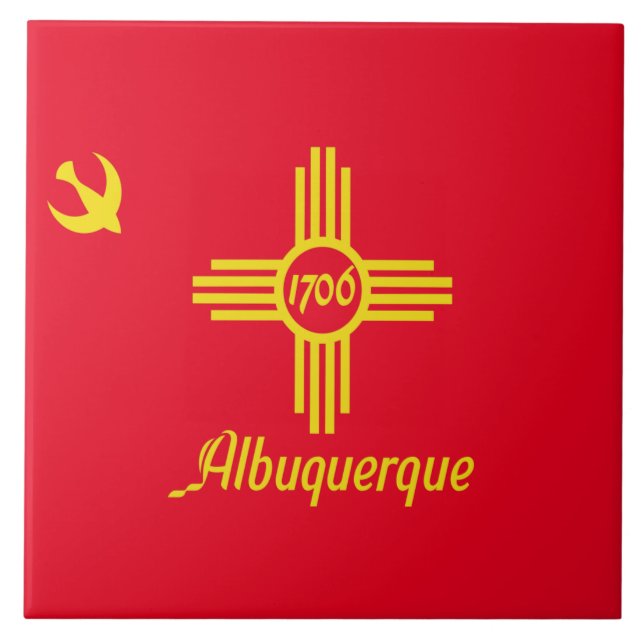 Azulejo Bandera de la ciudad de Albuquerque (Frente)