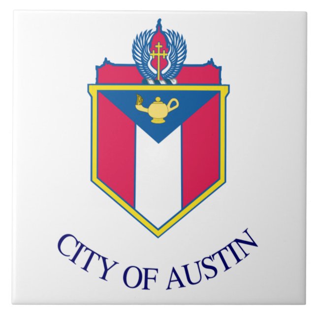 Azulejo Bandera de la ciudad de Austin (Frente)