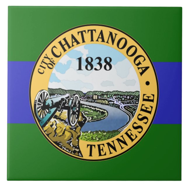 Azulejo Bandera de la ciudad de Chattanooga (Frente)