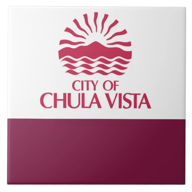 Azulejo Bandera de la ciudad de Chula Vista (Frente)