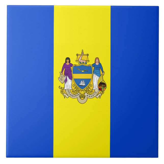 Azulejo Bandera de la ciudad de Filadelfia (Frente)