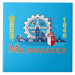 Azulejo Bandera de la ciudad de Milwaukee
