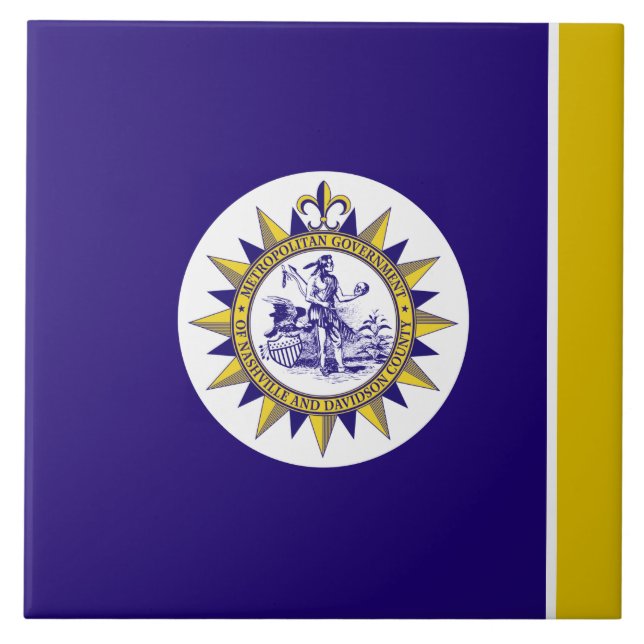 Azulejo Bandera de la ciudad de Nashville (Frente)