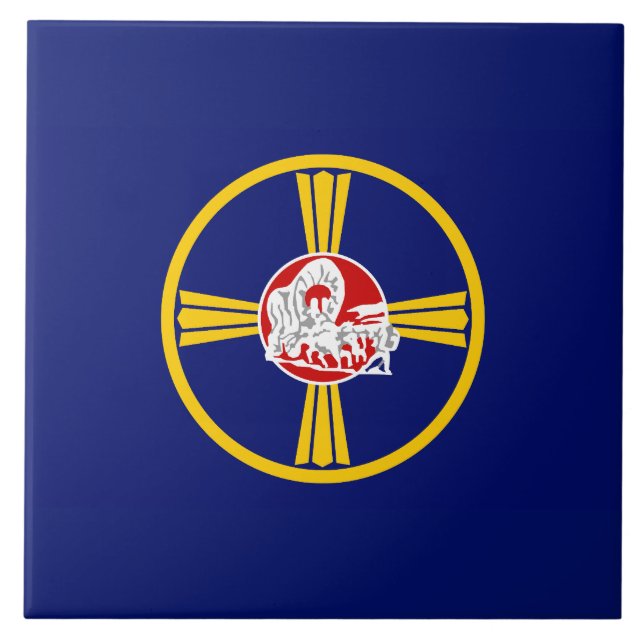 Azulejo Bandera de la ciudad de Omaha (Nebraska) (Frente)
