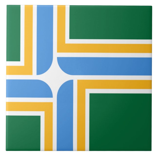 Azulejo Bandera de la ciudad de Portland (Frente)