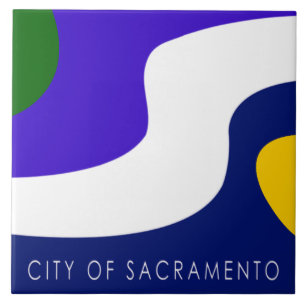 Azulejo Bandera de la ciudad de Sacramento