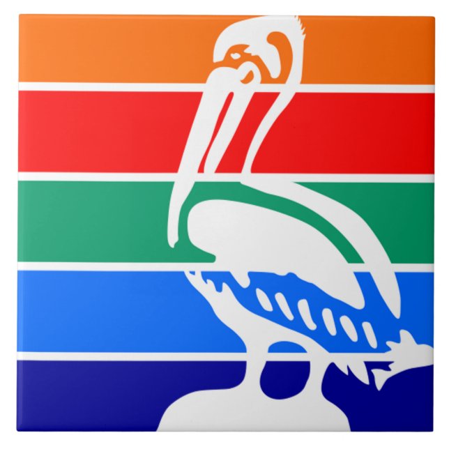 Azulejo Bandera de la ciudad de San Petersburgo (Florida) (Frente)