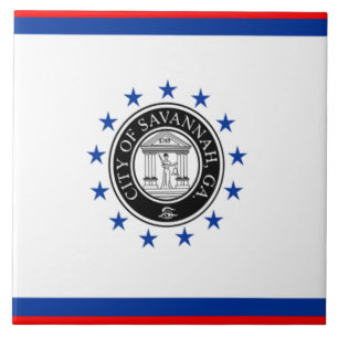 Azulejo Bandera de la ciudad de Savannah