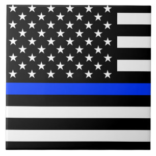 Azulejo Bandera de la policía de la delgada línea azul
