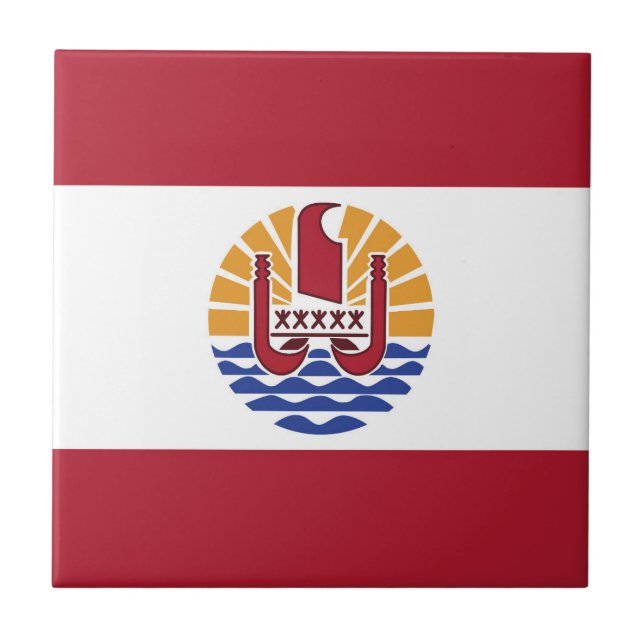 Azulejo Bandera de la Polinesia Francesa (Frente)