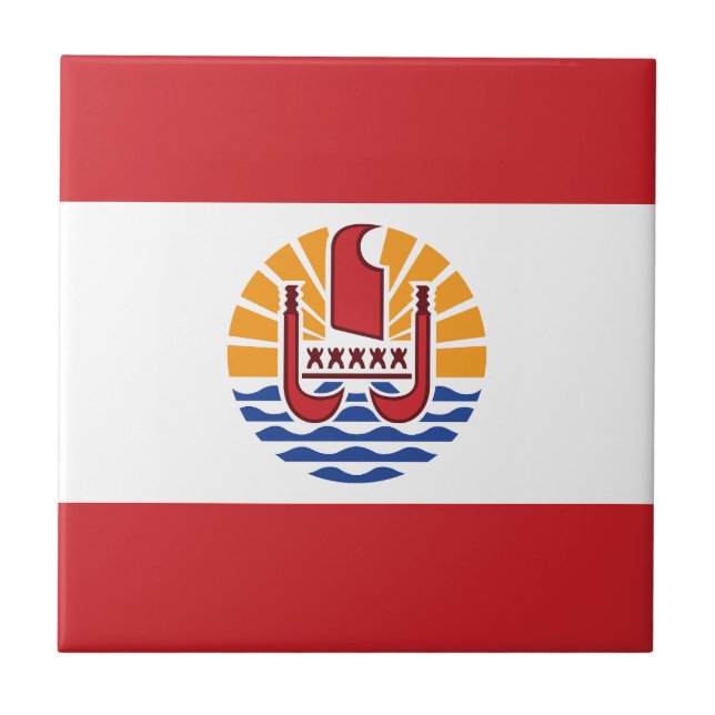 Azulejo Bandera de la Polinesia Francesa (Frente)