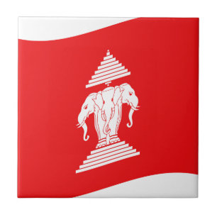 Azulejo Bandera de Lao Erawan Elefante de Tres Cabezas Ond