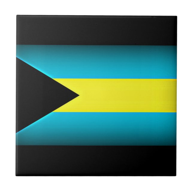 Azulejo Bandera de las Bahamas de borde oscuro (Frente)