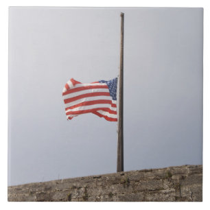 Azulejo Bandera de los Estados Unidos a media asta (EE. UU