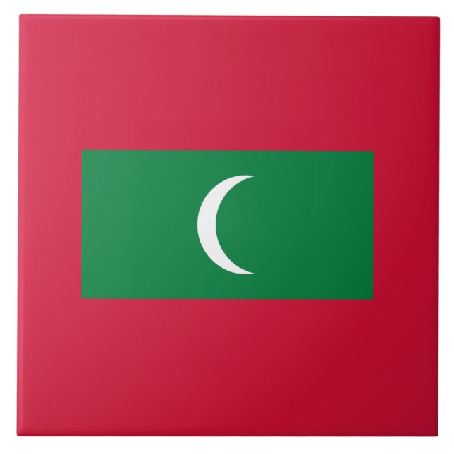 Azulejo Bandera de Maldivas (República de Maldivas) (Frente)