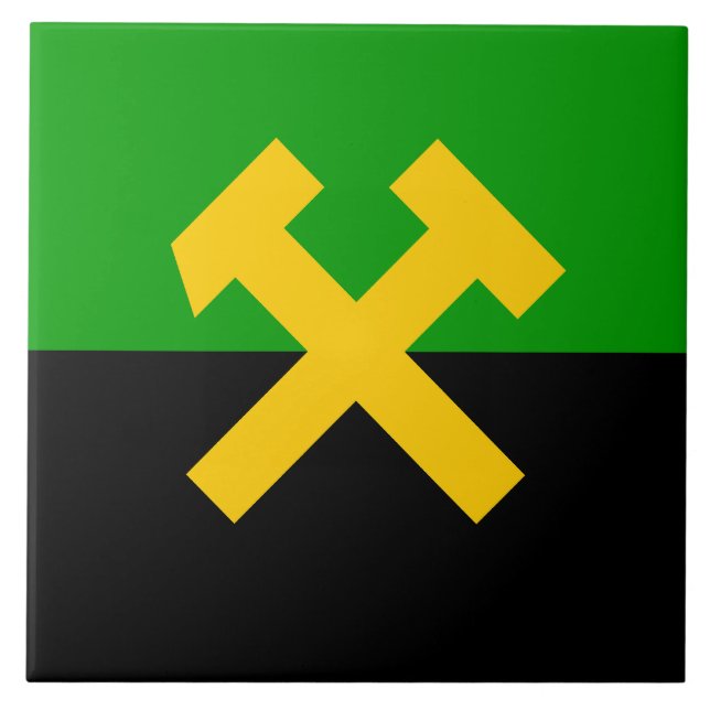 Azulejo Bandera de mineros y trabajadores mineros (Frente)