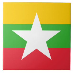 Azulejo Bandera de Myanmar (Birmania)