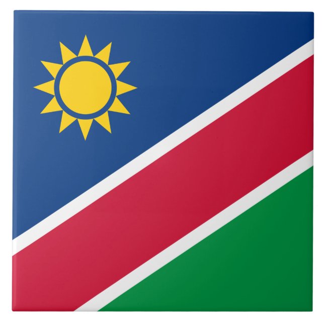 Azulejo Bandera de Namibia (África meridional) (Frente)