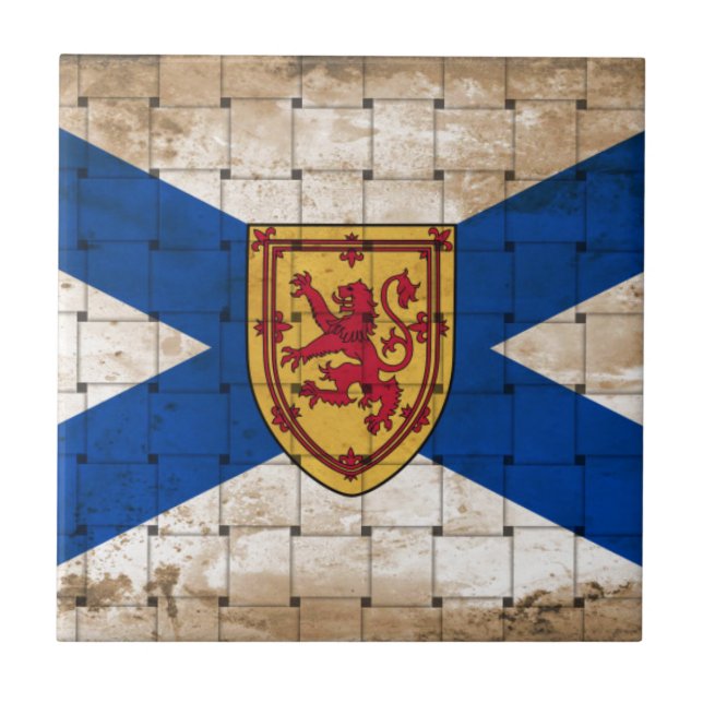 Azulejo Bandera de Nueva Escocia angustiado (Frente)
