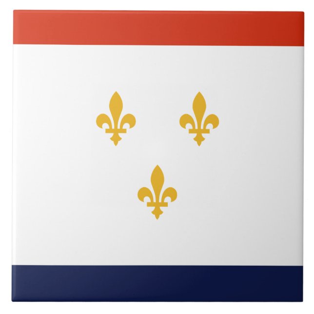 Azulejo Bandera de Nueva Orleans (Luisiana, Estados Unidos (Frente)