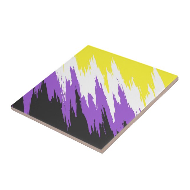 Azulejo Bandera de orgullo abstracta ZigZag Funky Grungy n (Lado)