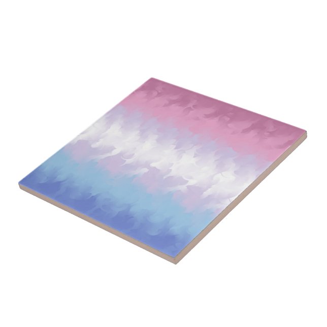 Azulejo Bandera de Orgullo Bigender Boho Pastel Esponjosa  (Lado)